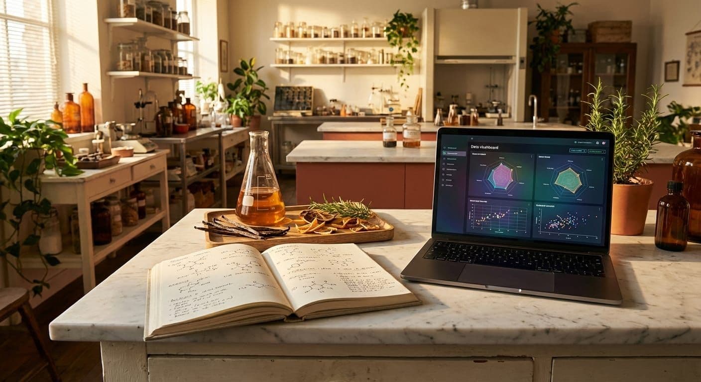 Research desk with AI education materials
